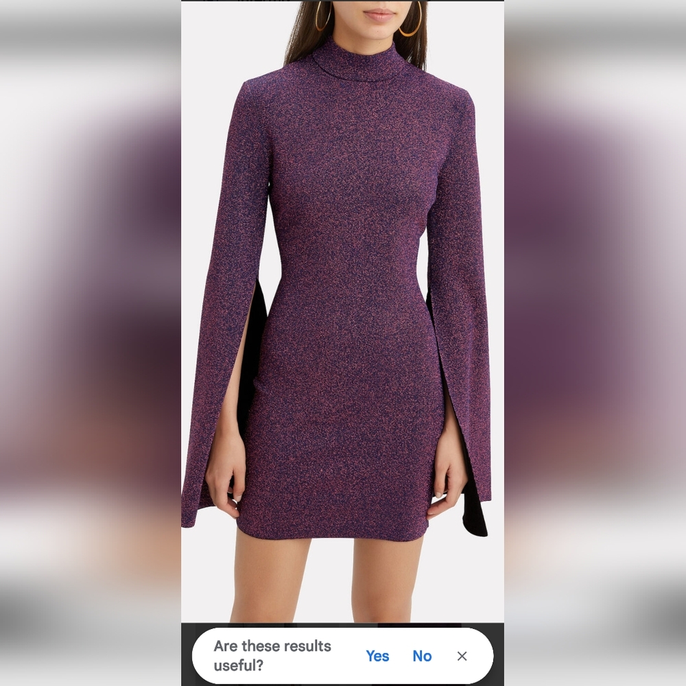 Solace London dress. Purple Metallic  Katy Perry, hit iconic dress! NWOT - Picture 9 of 12